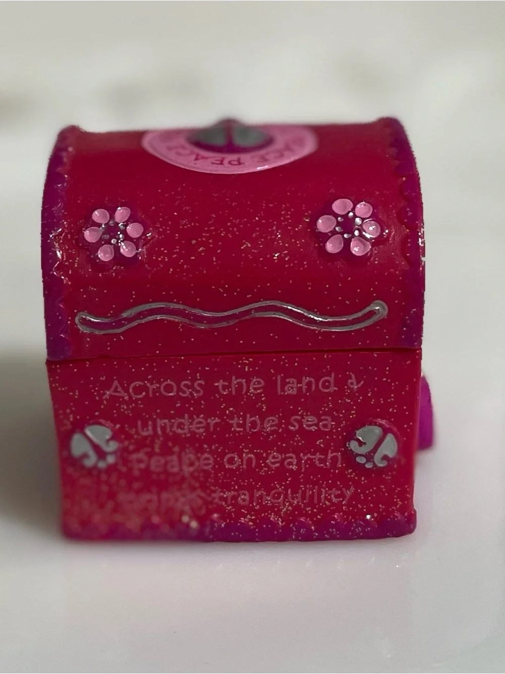 Vintage 2000 Claire’s PinkTreasure Chest Trinket Box Peace Tranquility Y2K